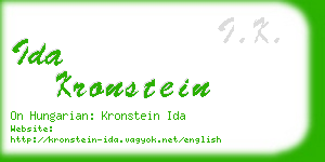 ida kronstein business card